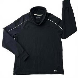 Under Armour Women’s Black Cowl Neck Fleece Sweatshirt Kangaroo Pocket Small